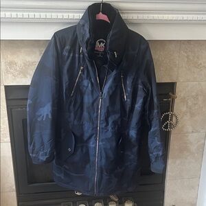 Michael Kors Blue Camo Print Jacket NWOT